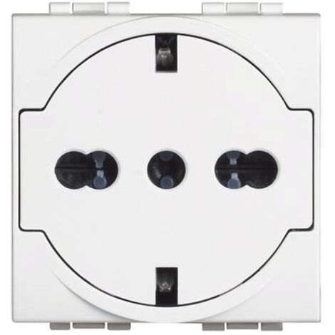 Bticino LivingLight Toma schuko plana con protección blanca 10/16A N4140/16F