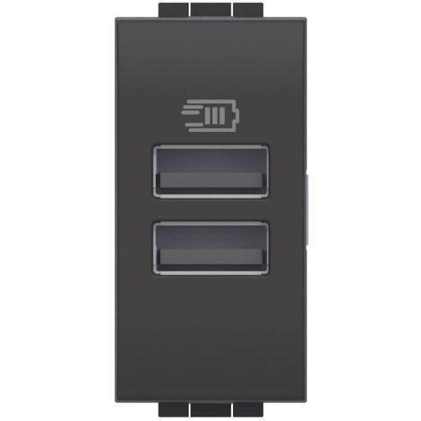 Bticino LivingLight USB Steckdose anthrazit L4191AA