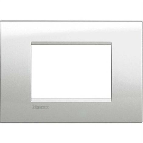 Bticino livinlight  placca 3 moduli colore argento lunare lna4803gl