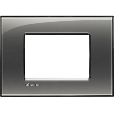 BTICINO LNA4803KF - Placca Quadra 3 Moduli - Fumo Di Londra - LivingLight