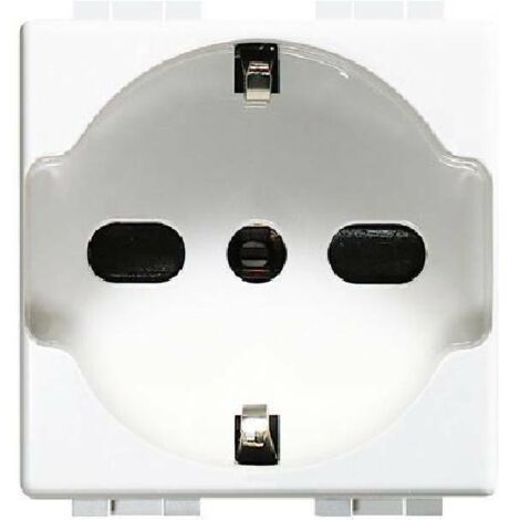 Bticino luna presa schuko 2 poli + terra 16a colore bianco c4140/16