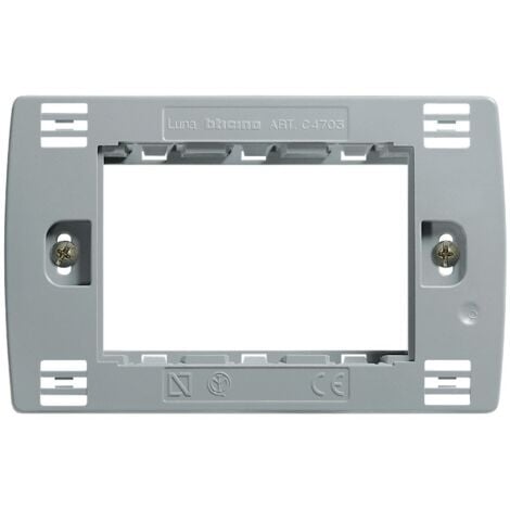 PLACCA 3P BIANCA LUNA BTICINO C4803BN