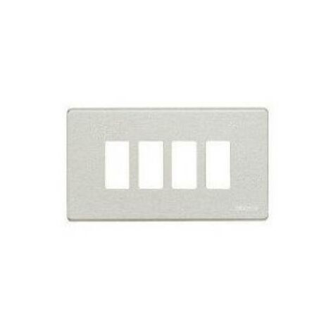 Bticino magic placca 4 posti in alluminio oxidal 504/4/x