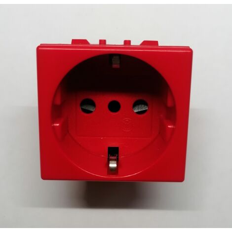 BTICINO MAGIC - PRESA STANDARD TEDESCO EBIPASSO 2P+T P30 - COLORE ROSSO