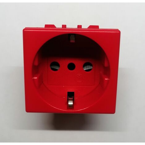 BTICINO MAGIC - PRESA STANDARD TEDESCO EBIPASSO 2P+T P30 - COLORE ROSSO