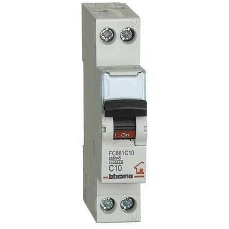 Bticino magnetotérmico 10A 1+N 4,5KA FC881C10