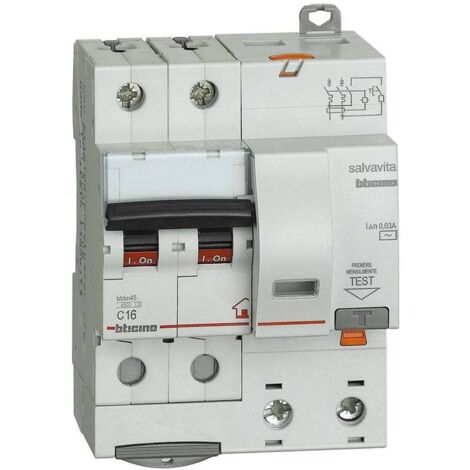 Bticino magnetotérmico diferencial 16A 2P AC 4,5 kA GC8230AC16