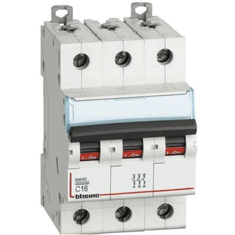 Bticino magnétothermique 3 poles 16A courbe C 6 ka FN83C16
