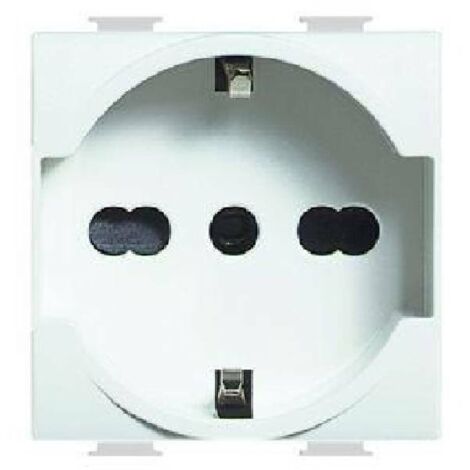 Bticino Matix 10/16A 250V 2P+E Schuko-Steckdose Weiß AM5440/16