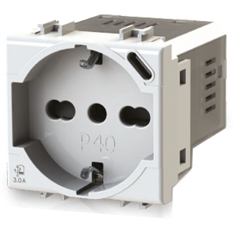 Bticino Matix 4B.AM.P40 de dos polos y toma schuko 4Box P40 con USB 3.0A