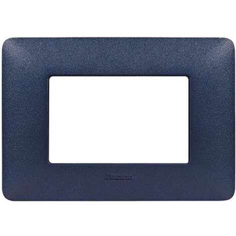Bticino Matix Abdeckrahmen 3 Module Farbe Blau Quecksilber AM4803TBM