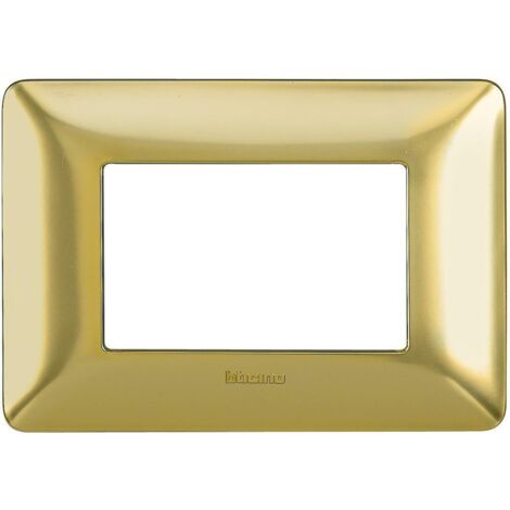 Bticino matix placca 3 moduli tecnopolimero colore oro satinato am4803gos