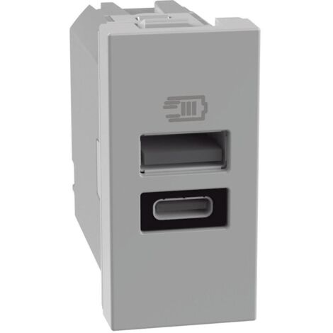 Bticino, matixgo - caricatore usb ac 1m grigio jg4191ac