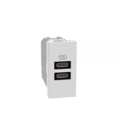 Bticino MatixGo Caricatore USB con due porte tipo C - 15W Bianco - JW4191CC