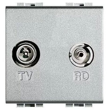 Bticino NT4211D - Prise TV-FM Living - Light Tech - 2 Modules