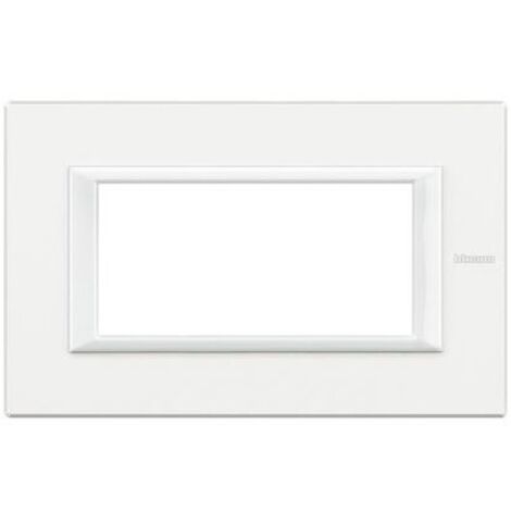 Bticino Placa Axolute 4 Módulos Blanco Monocromo HA4804HD