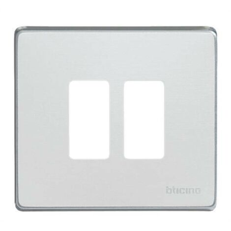 Bticino placca 2 posti colore oxidal per scatola tonda 500/2/x