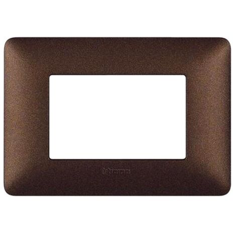 Bticino placca 3 moduli marrone caffè serie matix am4803tgg