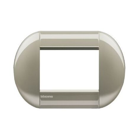 BTICINO Placca Tonda 3 Moduli Livinglight Titanio Chiaro