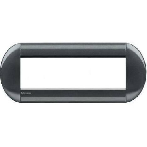 BTICINO Placca Tonda 7 Moduli Livinglight Acciao  Scuro
