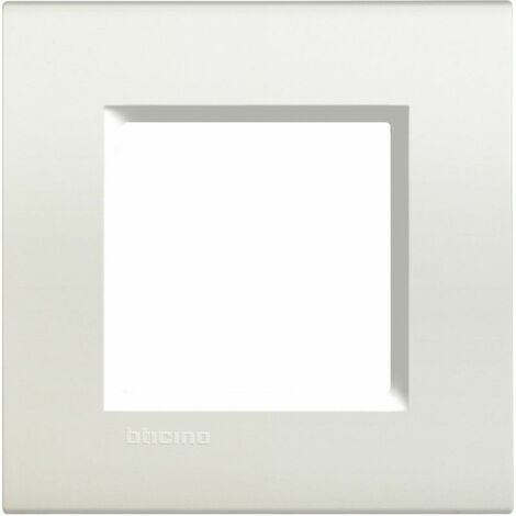 Bticino – Plaque 2 modules blanc en technopolymère – Fixation snap-in – Compatible série Livinglight – LNA4802BI