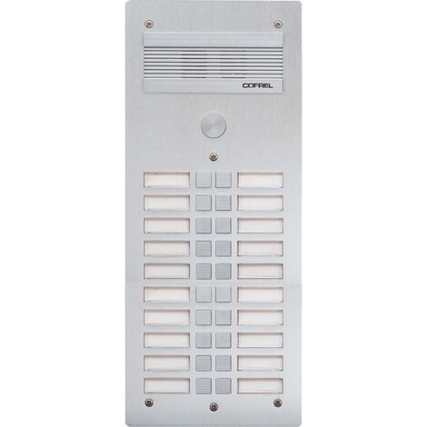 Bticino – Platine de rue audio Série 300 – Façade Alu 4 mm – 20 appels – Pose encastrée ou en saillie – Double grille de protection micro-HP