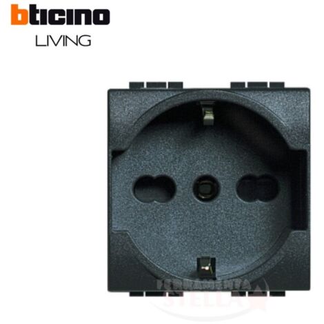 BTICINO Presa 2P+T 16A 250Vac Standard Tedesco Livinglight Antracite
