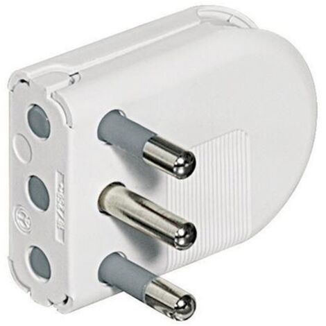 Bticino Raumsparstecker 16A weiß verstellbares Kabel S2496TAE