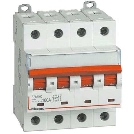 Bticino sezionatore accessoriabile 4P 100A 6 moduli F74A100