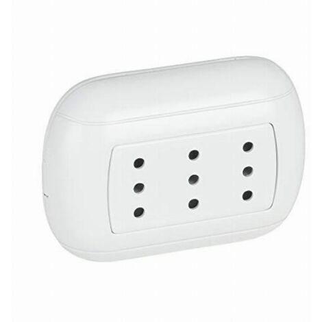 BTicino SP93B kit oval - presa triplex 2P+T 10A bianca
