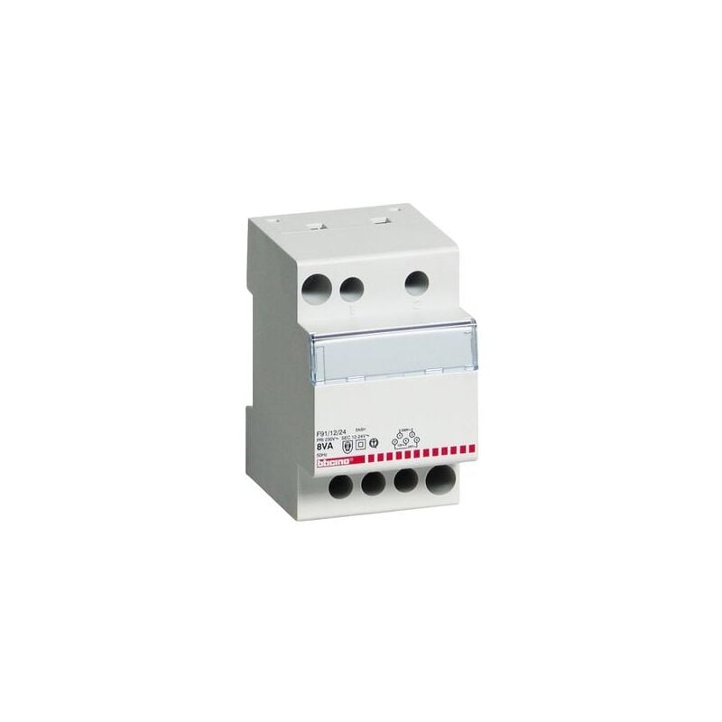 Transformateur de sécurité monophasé Primaire 230V Secondaire 12/24V - 8VA F91/12/24 - Bticino