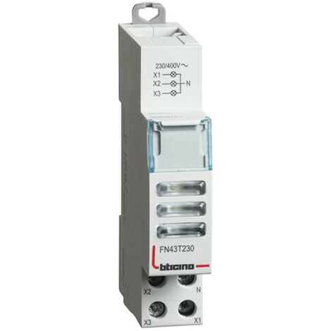 Bticino Voyant lumineux DIN Triple LED blanche FN43T230