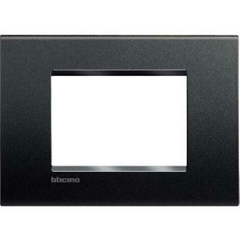 Bticino wohnlichtplatte 3 quadratische module anthrazit farbe lna4803ar
