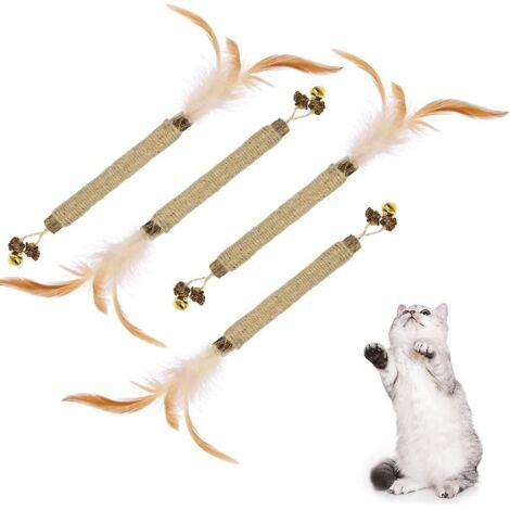 btons D'herbe  Chat, 4 Pices Btons  Mcher Pour Chats, Jouet Cataire Pour Chat, Pour Que Les Chats Jouent, Mordent, Mchent, Aident Avec Le Tartre E