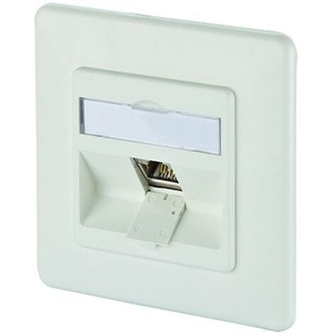 BTR Netcom Anschlussdose Cat6A UP 1xRJ45 Kanaleinb RAL9010 rws Schneidklemm designfähig 1309111002-E - weiß
