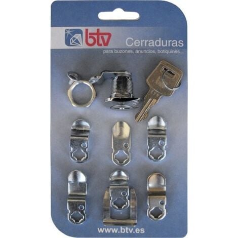 BTV CERRADURA BUZON KIT CUADRADA CROMO CARTERO 60008