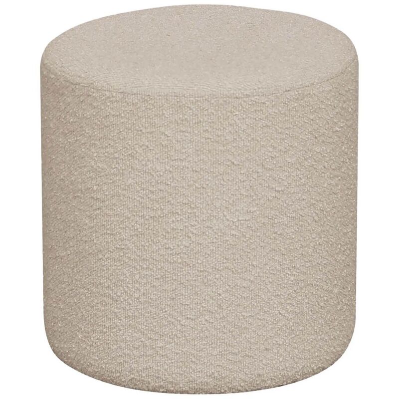 Bubbel - Pouf Rond Ø34cm en Tissu Bouclé Coloris Beige