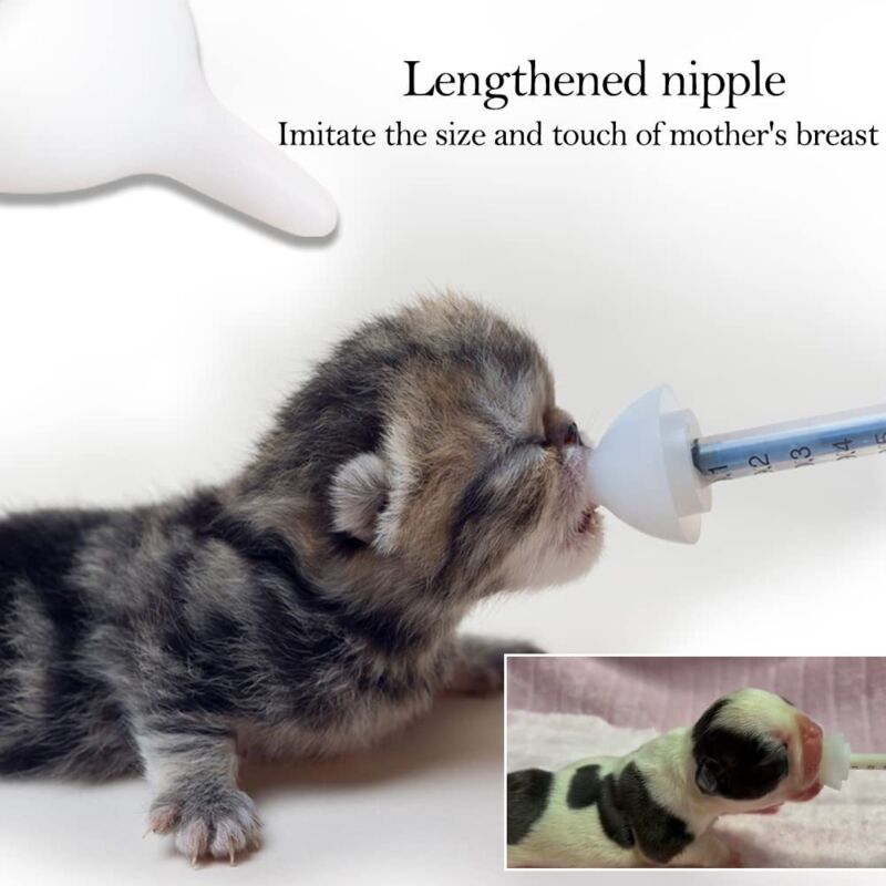 Ahlsen Bubble milk bowl Bouteille de Lait en Silicone tétines pour Nouveau-né Chatons, Chiens, Lapins, Les Petits Animaux Dongdong Pet (5 Blanc