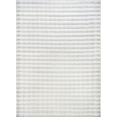 BUBBLE - Tapis extra doux effet poudreuse relief blanc 190x290