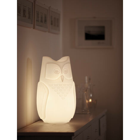 Bubo Light pink lampada da tavolo originale Slide in polietilene colorata gufo per ambienti interni ed esterni