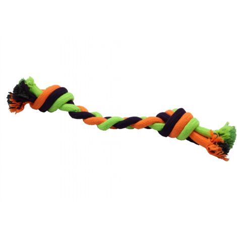 Bubu Pets  Jouet pour chien en corde tressée néon 30 cm - Jouet pour chien en corde tressée néon 30 cm