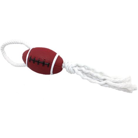 Bubu Pets  Palla da rugby con corda e cigolio 35 cm - Palla da rugby con corda e cigolio 35 cm