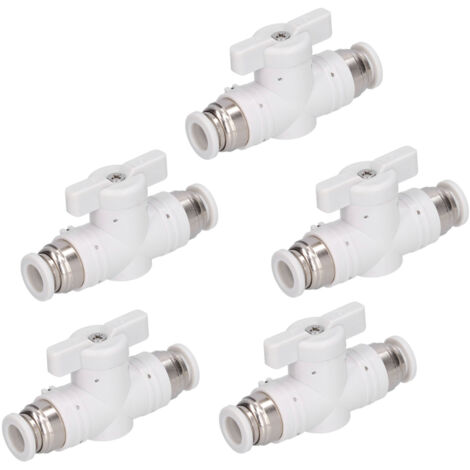 BUC-8 manuelle pneumatische Verschraubung, vernickeltes Messing/PBT, für 8-mm-Schlauch – 5 Stück