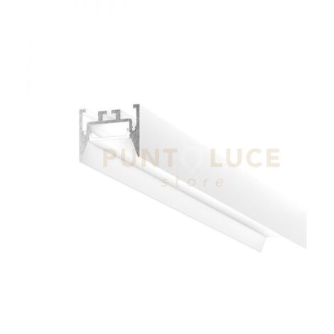 BUCAREST G  - PROFILO IN ALLUMINIO SEZIONABILE CON DIFFUSORE AD INCASTRO BIANCO PARETE/SOFFITTO/SOSPENSIONE MT2 COLORE BIANCO
