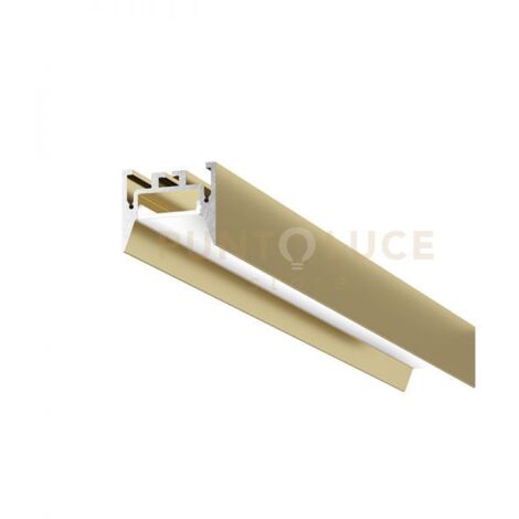 BUCAREST G  - PROFILO IN ALLUMINIO SEZIONABILE CON DIFFUSORE AD INCASTRO BIANCO PARETE/SOFFITTO/SOSPENSIONE MT2 COLORE ORO