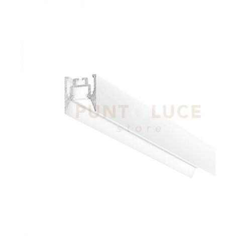 BUCAREST P - PROFILO IN ALLUMINIO SEZIONABILE CON DIFFUSORE AD INCASTRO BIANCO PARETE/SOFFITTO/SOSPENSIONE MT2 COLORE  BIANCO