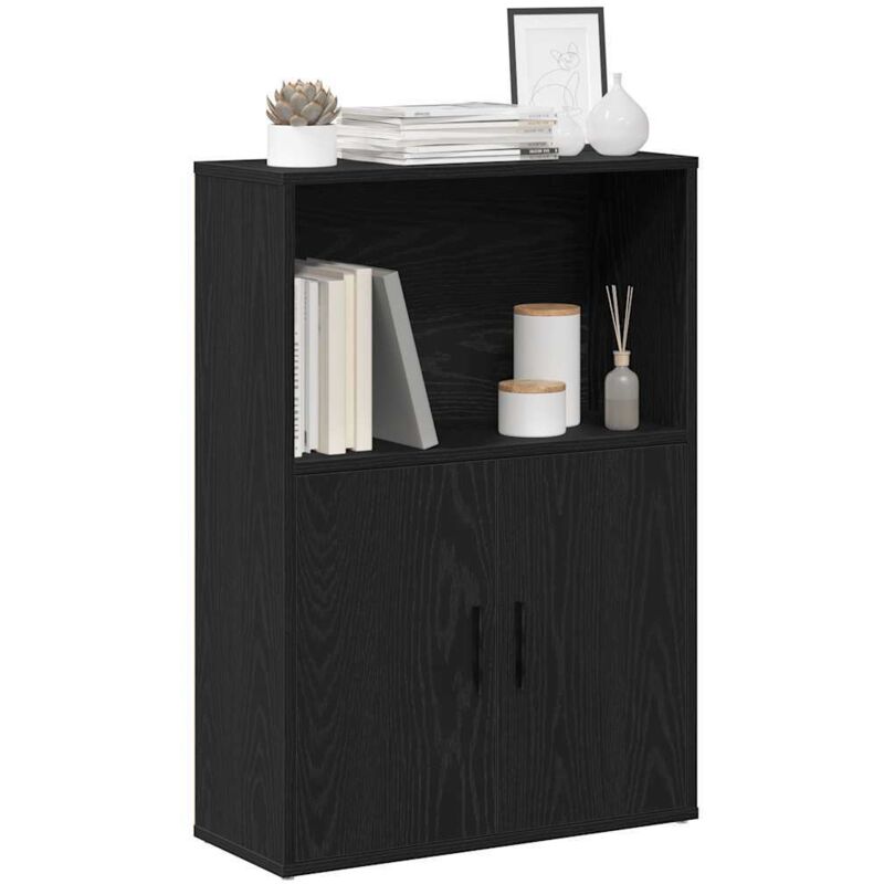 Bücherregal Schwarz Eichen-optik 60x24x85 Cm Holzwerkstoff Vidaxl