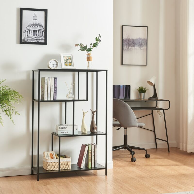 [en.casa] - Bücherregal Reisjärvi Schwarz, Matt