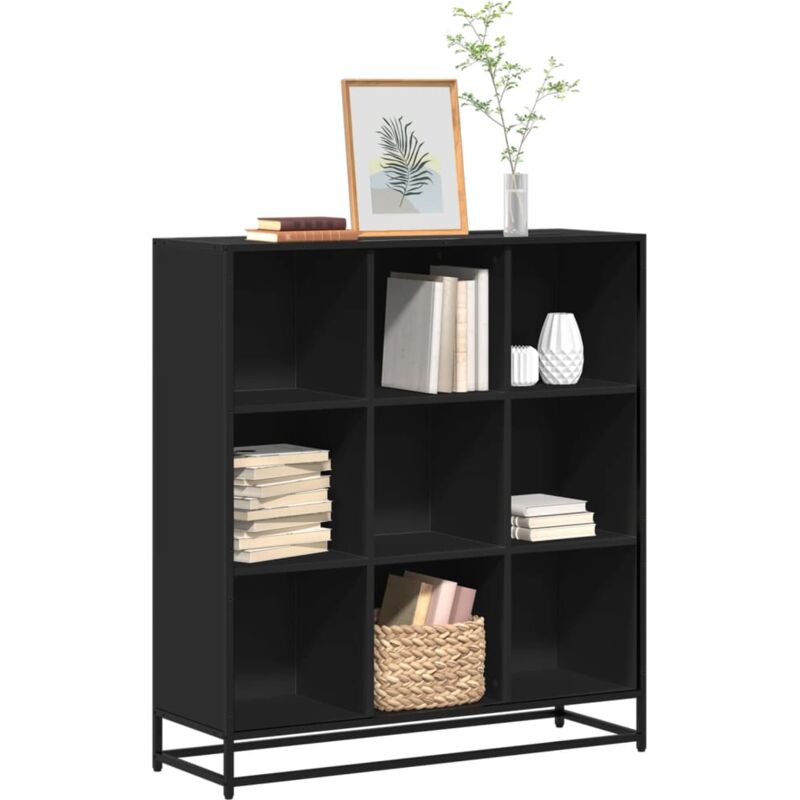 Vidaxl - Bücherregal Schwarz 97, 5x33x107, 5 Cm Holzwerkstoff Und Metall