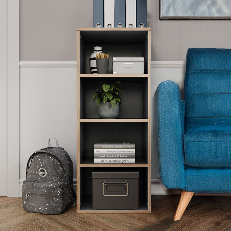 Bücherregal Tetrix, Anthrazit, 40 X 100 Cm Mit 4 Fächern, Vicco